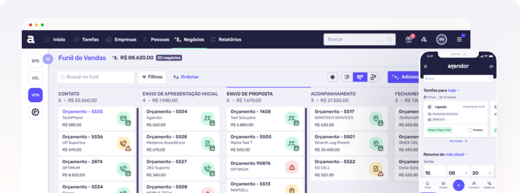 Agendor exemplo de crm